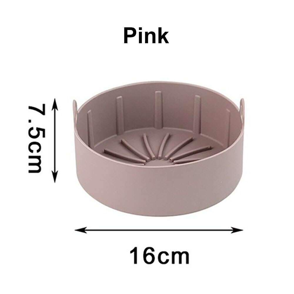 Air Fryer Silicone Grill Pan Reusable Silicone Pot Baking Basket Pizza Plate Grill Pot Kitchen Cake Cooking Baking Tools: D