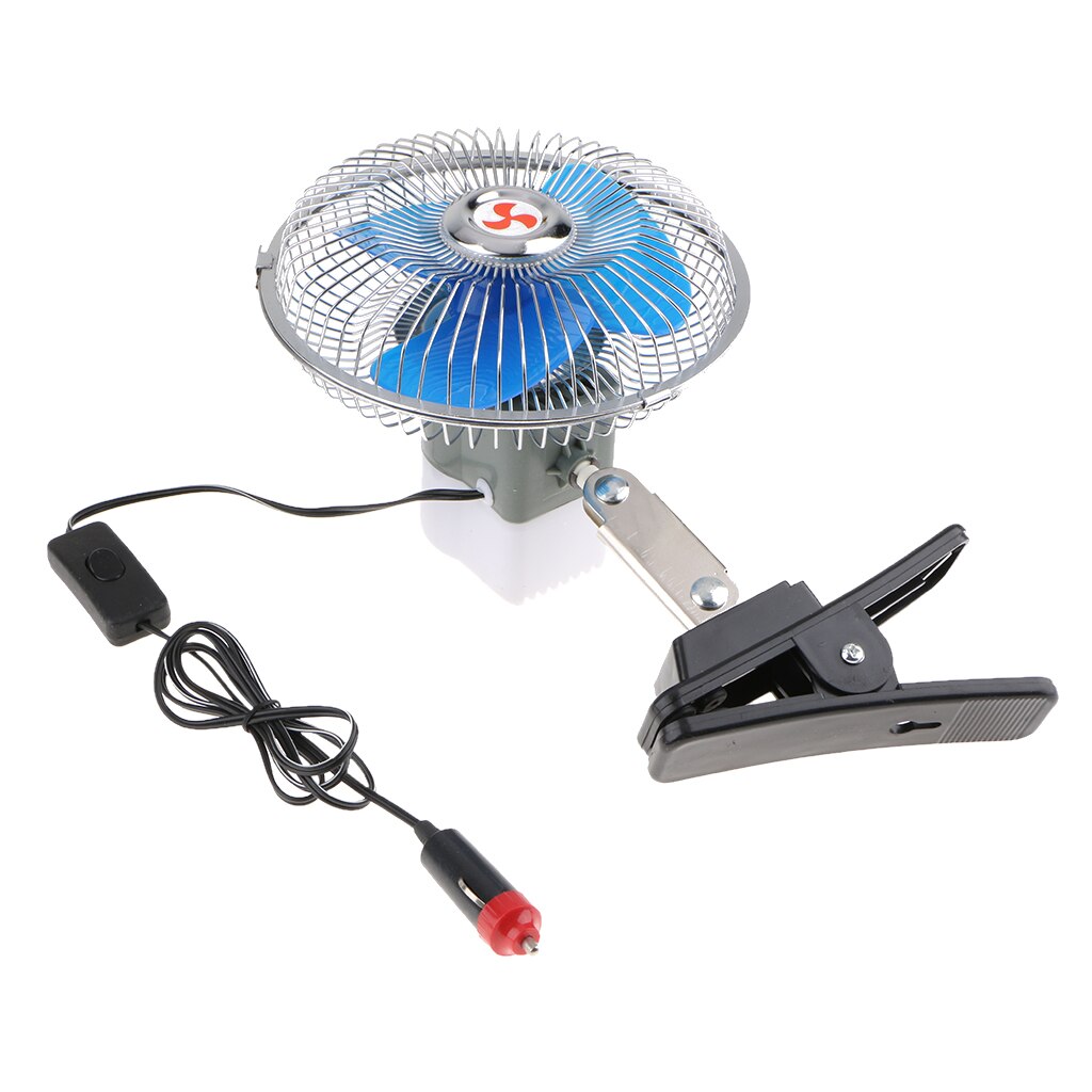 12V Dashboard Oscillating Vehicle Car Van Truck Home Clip-On Fan