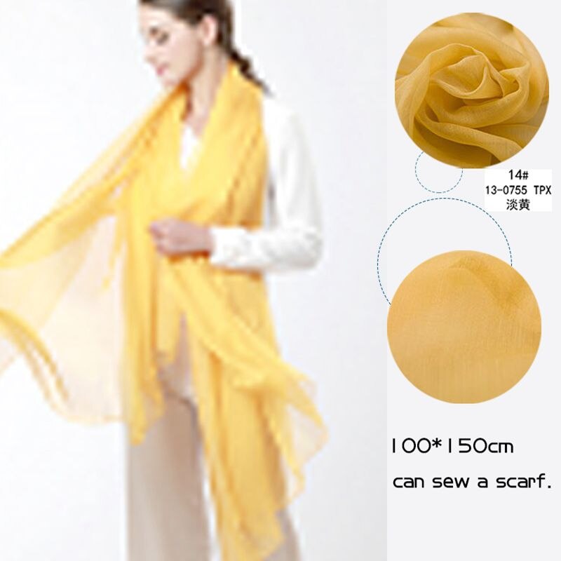 Polyester chiffon stoff solid mykt for kvinne skjerf i sommer flerfarget  w300007