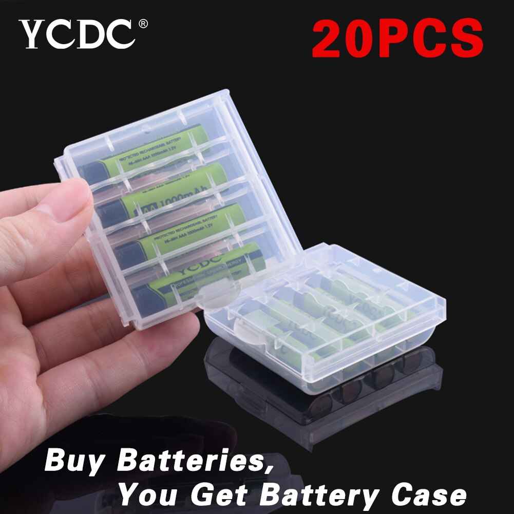 AAA Cell High Capacity Rechargeable Batteries Li-Po Lithium Li-polymer Battery Replacement 1000mAh Bateria For Cameras Mouse: 20pcs with holder