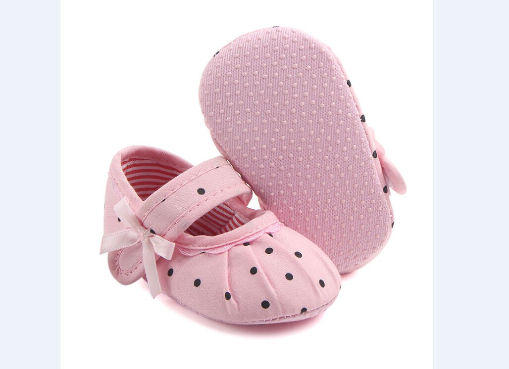 Adorable Toddler Infant Newborn Baby Girl Flower Dot Shoes Crib Shoes Size 0-18 Months Baby shoes