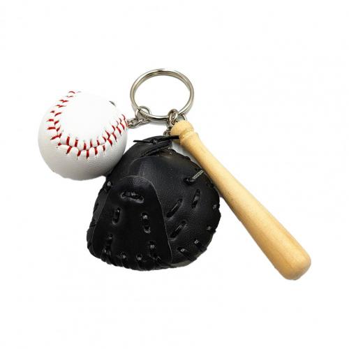 Porte-clés de Baseball en trois dimensions, 2 pièces, décorations, pendentif , rangement de jouets pour la maison: Black