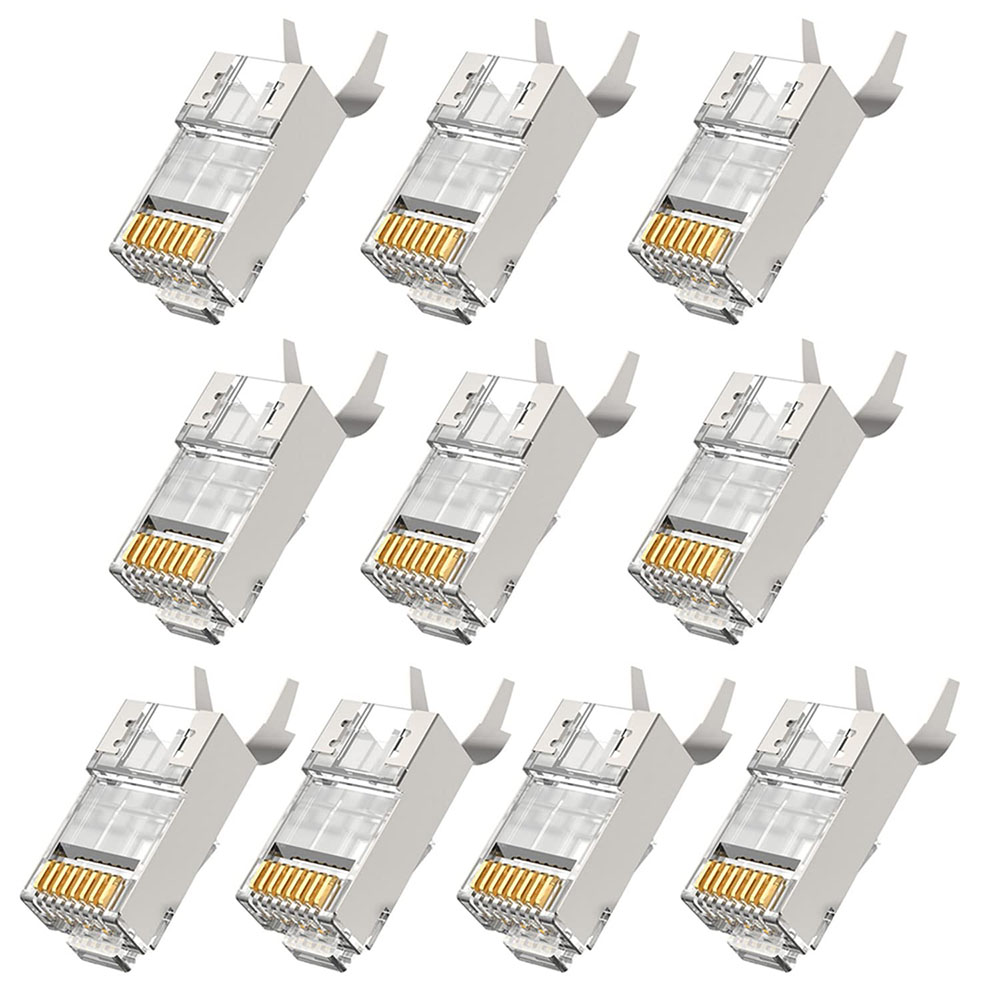 10/50/100pcs RJ45 Connector Cat6a Cat7 RJ45 plug shielded FTP 8P8C Network Crimp Connectors