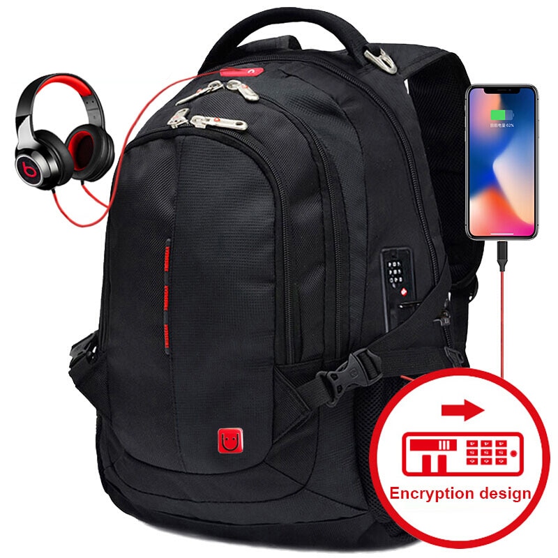 Anti roubo das mulheres dos homens mochila de negócios portátil bagpack 17.3 Polegada grande capacidade viagem mochila à prova dwaterproof água sacos escola estudante