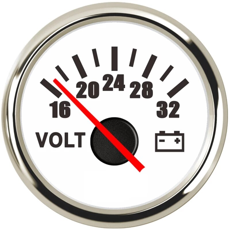 52mm voltímetro medidor de voltímetro 8-16 de 16-32 voltios auto indicadores de voltaje para la caravana, barco Marina 12V 24V RV Camper Accesorios: WS 16-32V