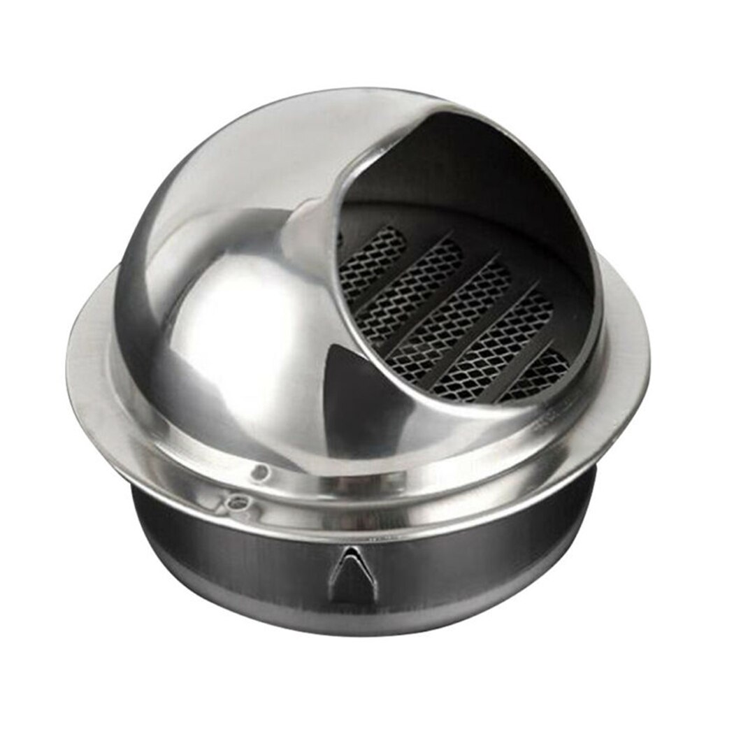 Stainless Steel Round Bull Nosed External Extractor Wall Vent Outlet Ceiling Air Vent Grille Ducting Cover Outlet Heating Coolin