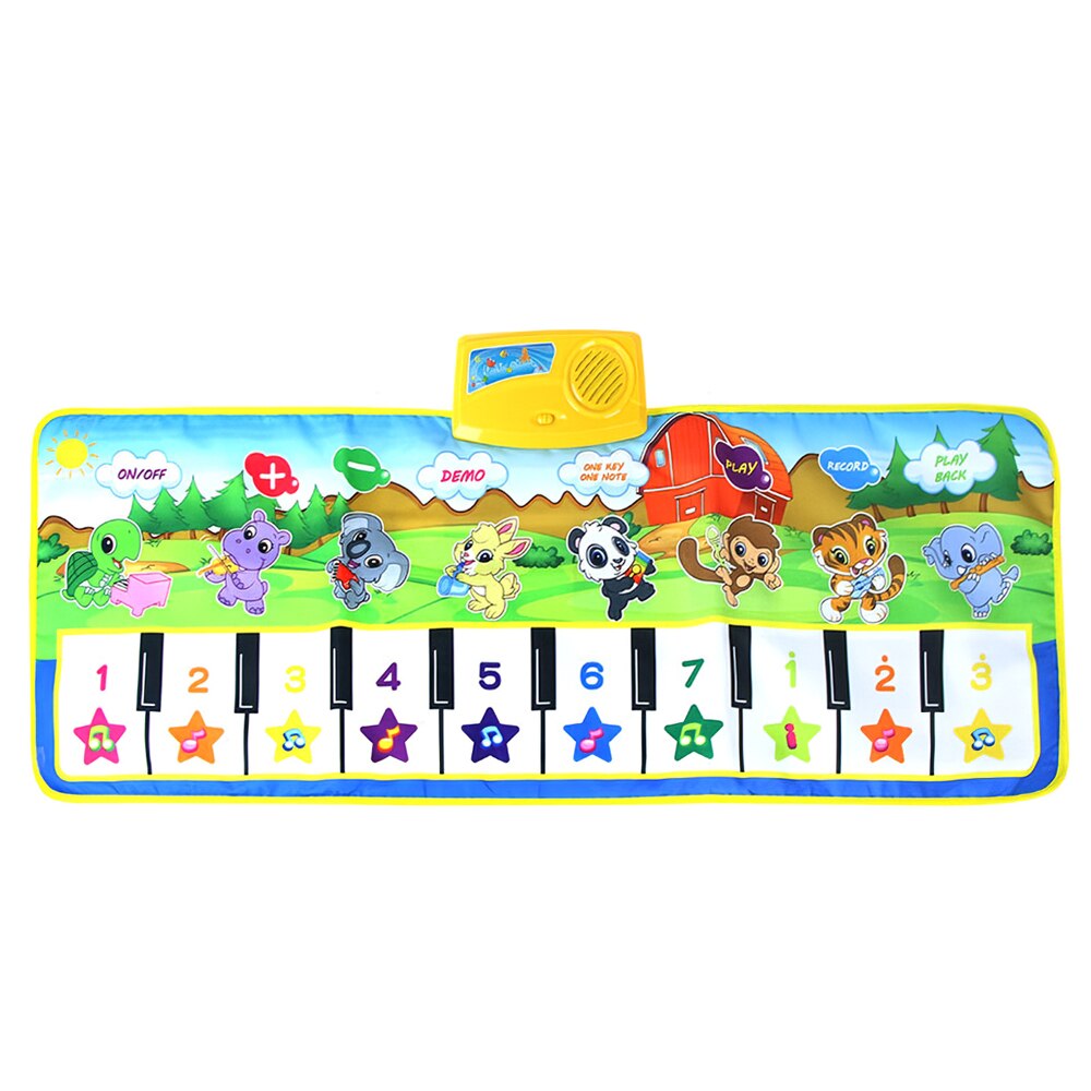 Music Game Piano Mats Crawling Animal Sounds Sings Carpet 100x36CM Music Piano Keyboard Mat Infant Baby Educational Toy