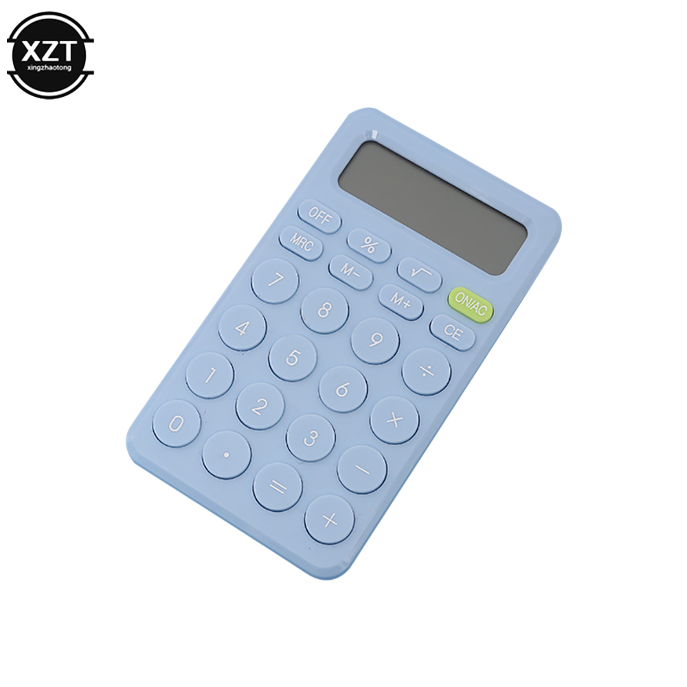 Mini calculadora de escritorio de 8 dígitos, herramienta de contabilidad comercial financiera con botón grande, adecuada para estudiantes de escuela, suministros para pequeñas empresas: Azul cielo