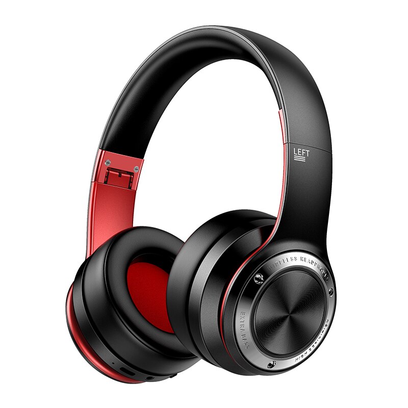 Picun B21 Bluetooth Headset Hoge Geluidskwaliteit Touch Control Draadloze Muziek Hoofdtelefoon Ondersteunt Tf Card: Black red