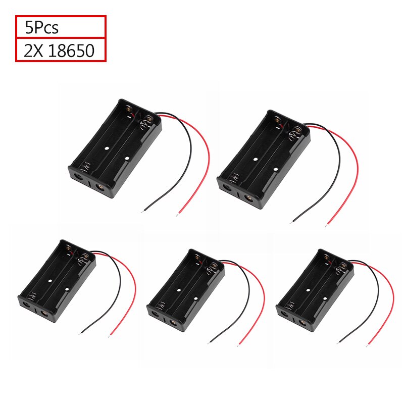 ALLOYSEED 18650 Power Bank Case 1X2X3X4X18650 Batterij Houder Opbergdoos 1 2 3 4 Slot 18650 Oplaadbare Batterijen Container: 5Pcs 2X18650