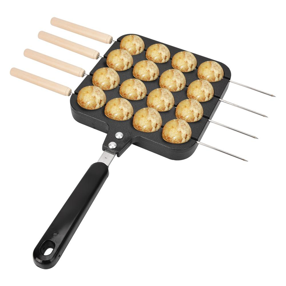 16 Holes Aluminum Alloy Non-Stick Takoyaki Pan Plate Takoyaki Maker Octopus Small Balls Baking Pan Home Cooking Baking Tool