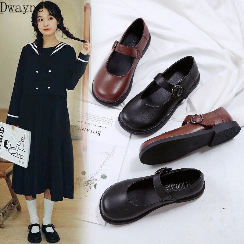 Japanese Doll Shoes Mori Retro Round Head Flat Single Shoes College Wind Small Leather Shoes British Style Students Casual Shoes