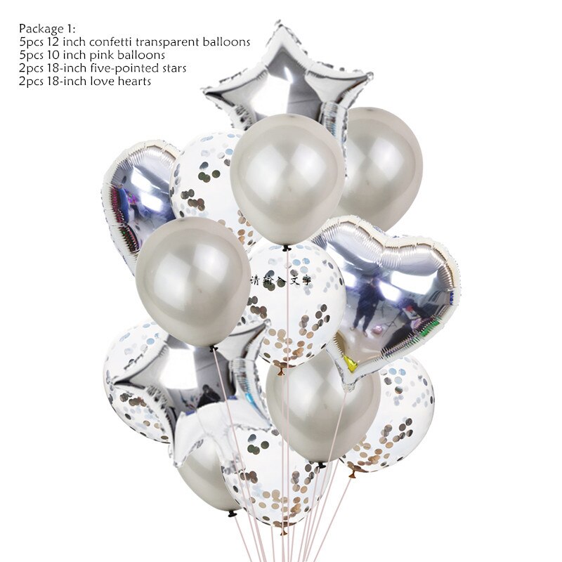 Rose Gold Balloons Wedding Decor Event Party Heart Balloons Foil Happy Birthday Balloons Air Balloon Birthday Party DIY Decor