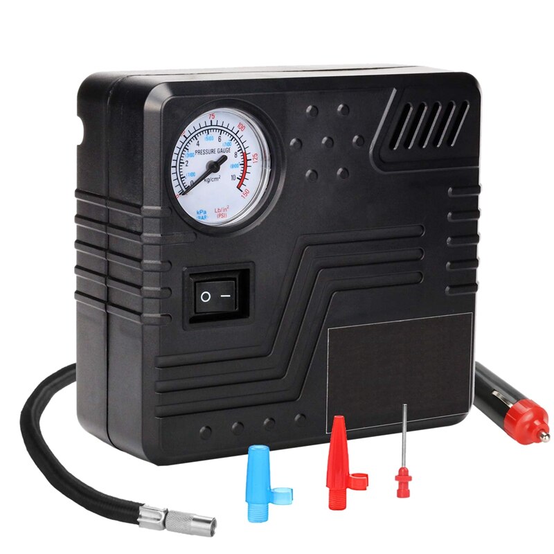 Draagbare Luchtcompressor Pomp 150 Psi-Dc 12V Auto Bandenpomp Auto Pomp Met Analoge Display, te-0D