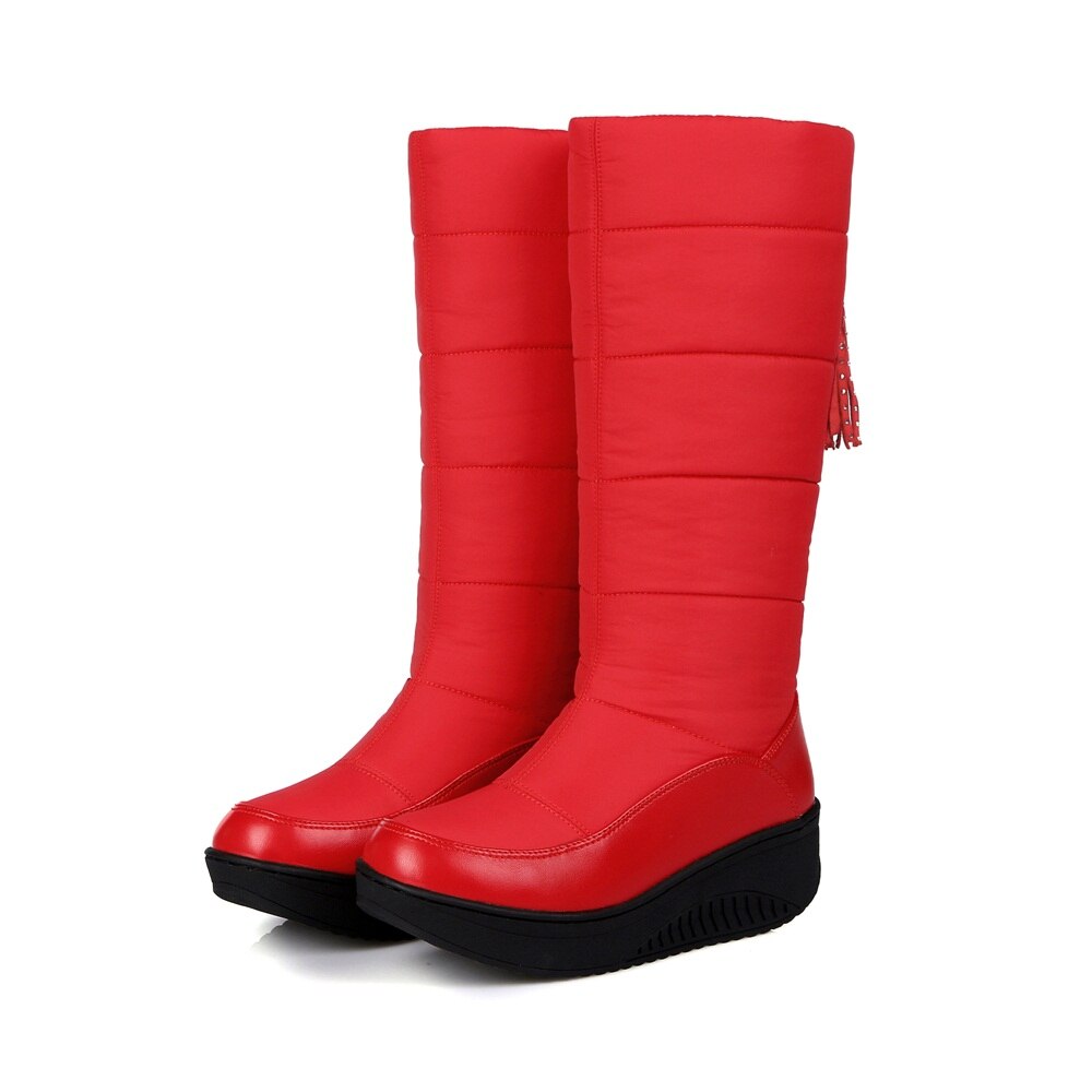 MEMUNIA komen mid kalf laarzen vrouwen warm houden snowboots winter mode med hakken waterdichte schoenen maat 35 -44