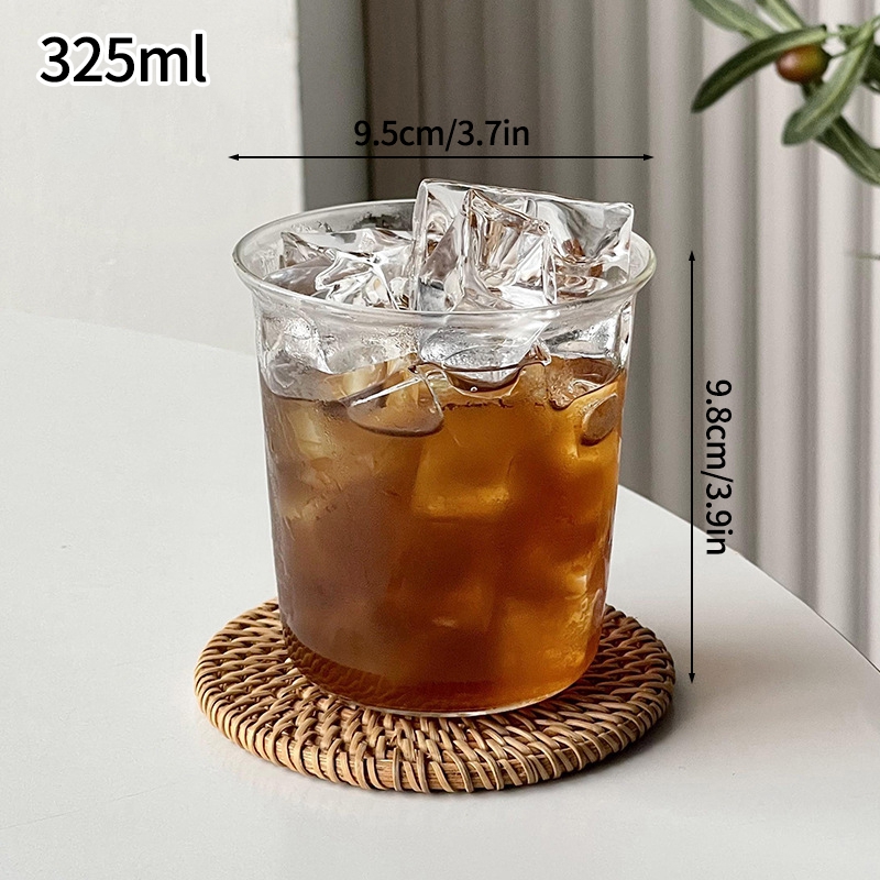 Tazas de café frío, tazas de vidrio estéticas, tazas de café helado, vasos de vidrio, tazas de cóctel, accesorios de escritorio de cocina: Multicolor