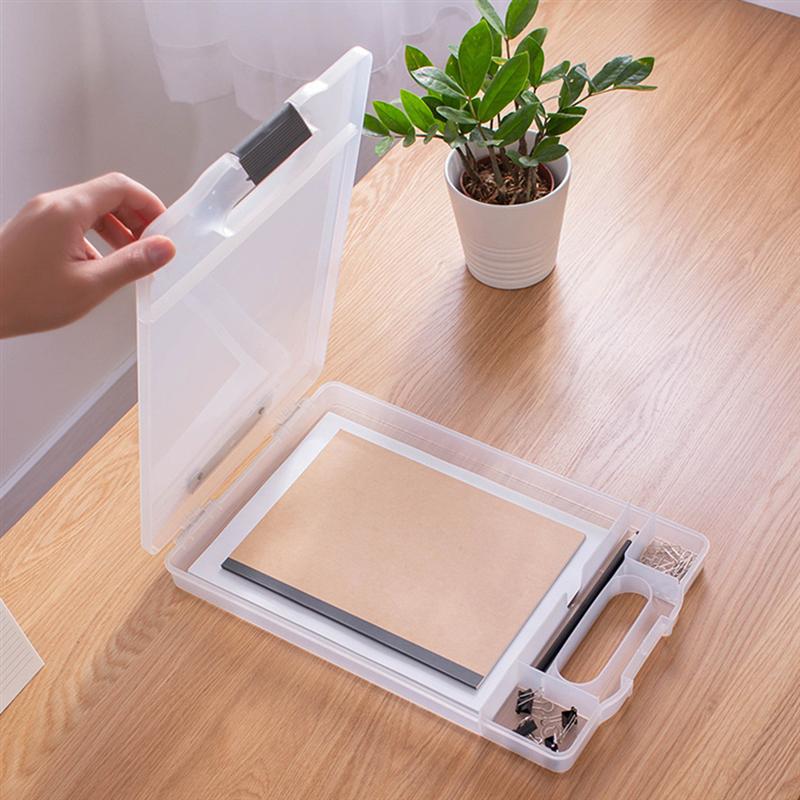 Portable Clipboard Storage Box Multifunction File Folder Openable Paper Storage Organizer Case Clip Board Writing Pad File Box
