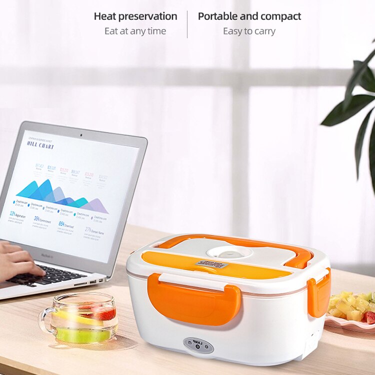 1.5l 12v/ 220v elvärmematlåda för livsmedelsklassad elektrisk matbehållare bärbara varmare servisset