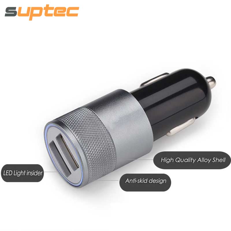 SUPTEC Cargador Del Teléfono Del Coche de 2 Puertos Mini Cargador Dual Del Coche Del USB adaptador de Carga Rápida 5 V 2A para el iphone Samsung Xiaomi LG cargador de Coche