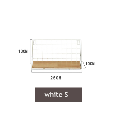 Home Office Wall Shelf Rack Iron Wooden Shelf for Kitchen Bedroom Office Decorative Wall Shelves Organizer DIY Desk Storage Rack: white s