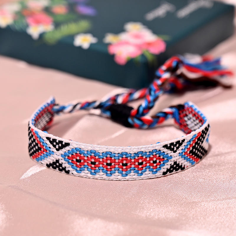 Pulsera con borlas de la Amistad Bohemia para mujer, 12 colores, tejido de cuerda de algodón a la , pulseras bohemias para playa y verano para chica: Rodio plateado