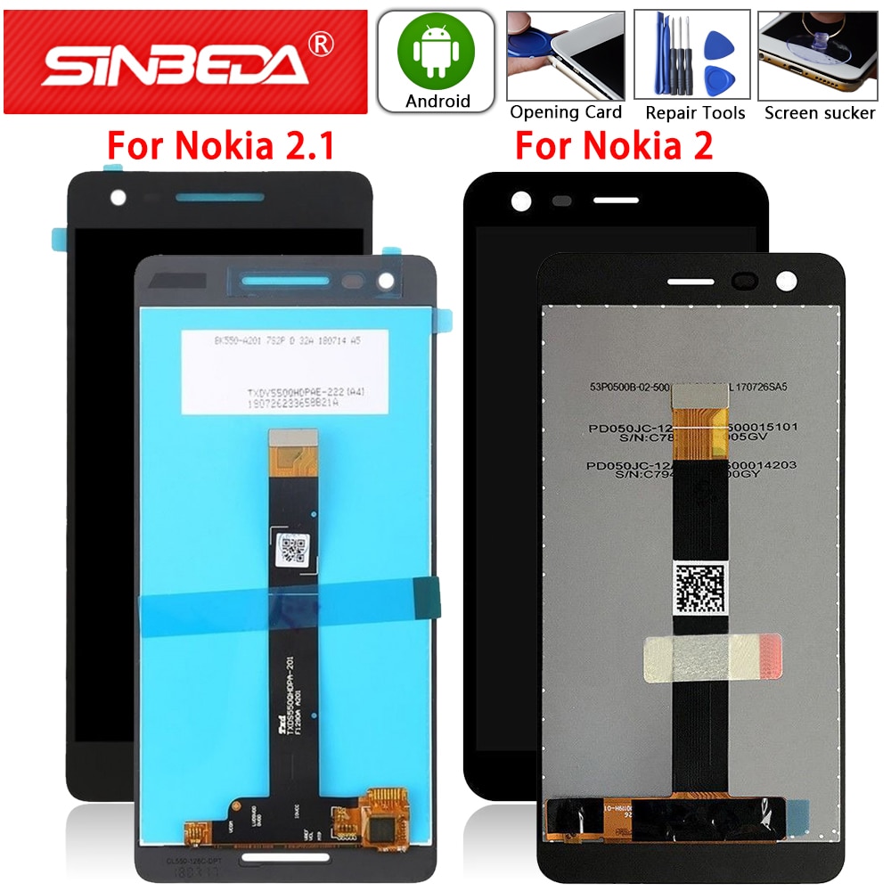 Originele Voor Nokia 2.1 Ta-1080 Ta-1084 Ta-1092 Ta-1093 Lcd Touch Screen digitizer Voor Nokia 2 Ta-1029 Ta-1007 Lcd-scherm