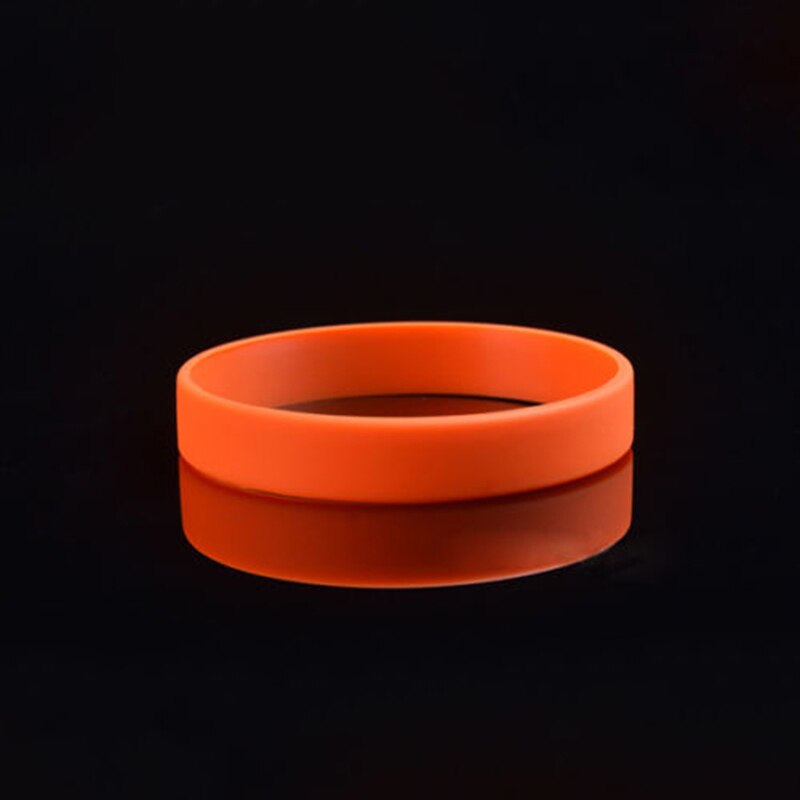 12 Kleuren 1Pc Vrouwen Mannen Silicone Rubber Armband Flexibele Wrist Band Manchet Armband Sport Jogger Running Casual Bangle: Orange