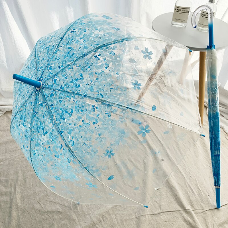 Parapluie pliant Transparent coupe-vent, grand format, léger, mignon, pour mariage, plage, vêtements de pluie BY50YS: Gris clair