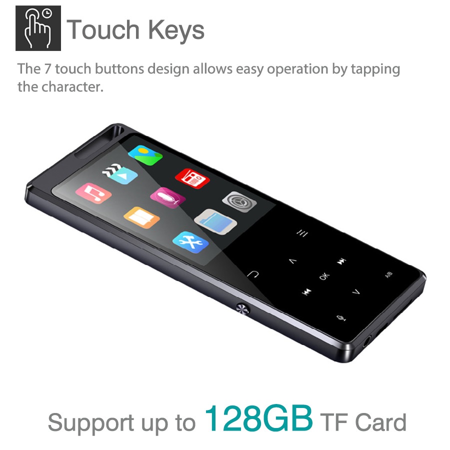 2.4 zoll  mp3 mp4- player hd hifi 8gb musikwiedergabegerät  mp4 bluetooth verlustfreie player-unterstützung aufnahme von video tf-karte mit lautsprecher