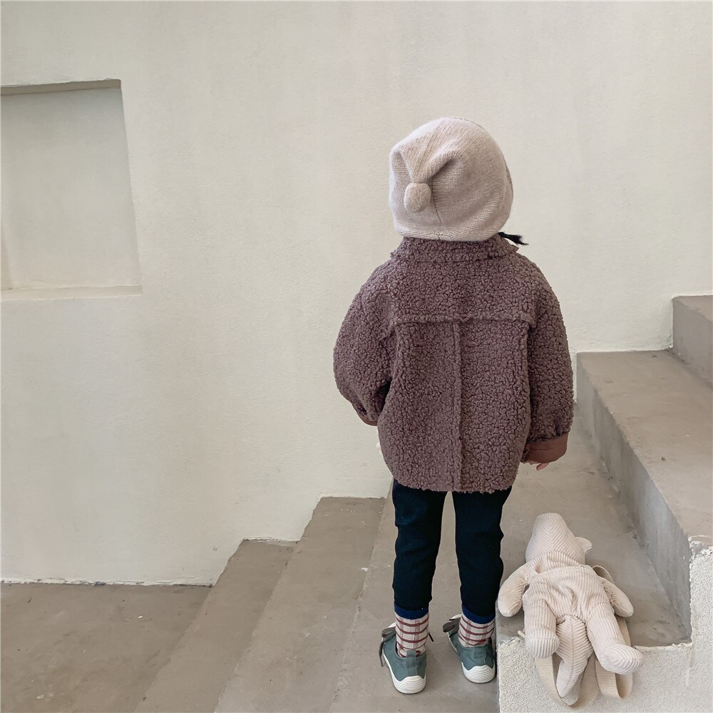 Meisje Jas Herten Lederen Fluwelen Plus Lam Fluwelen Baby Jongens Jas Winter Dragen Kinderkleding Baby meisje Jas Jassen
