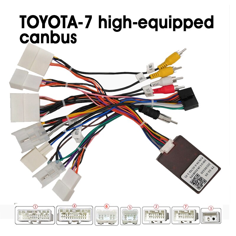 Amplificador de radio para coche Canbus, adecuado para varios cables de Toyota, Honda, Volkswagen, Kia, Nissan, Hyundai, etc.: TOYOTA-7 CANBUS