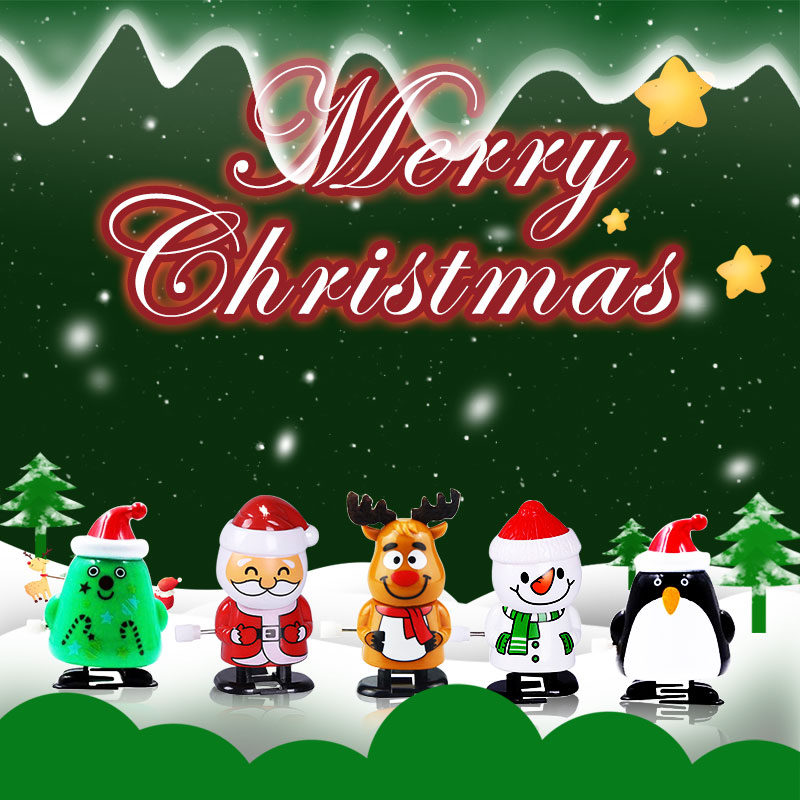 Christmas Clockwork Jumping Toys Children Mini Christmas Vintage Santa Claus Snowman Wind Up Toys for Kids Funny