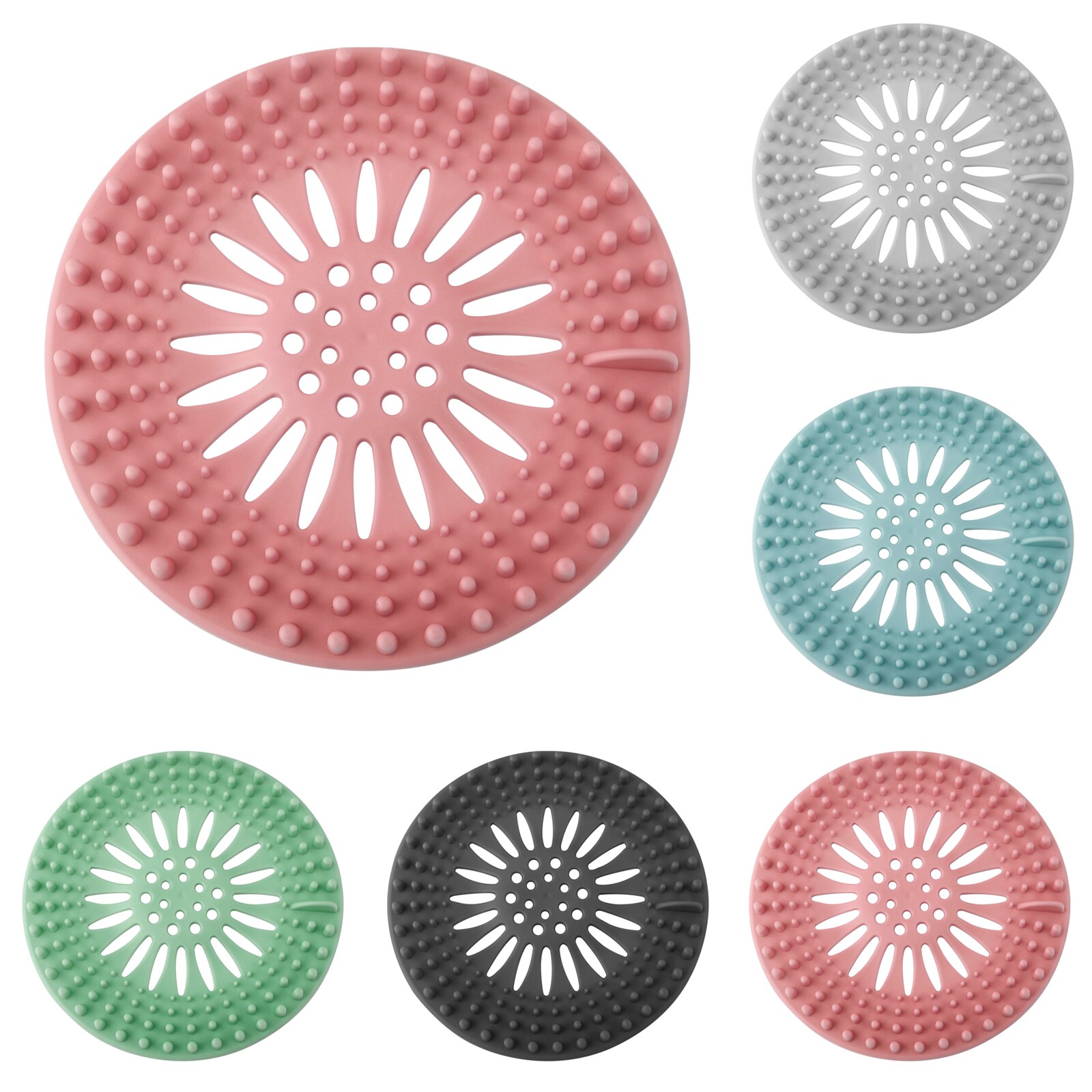 5Pcs Sink Filter Afvoer Zeef Riool Filter Thuis Silicagel Badkamer Keuken Roze Riool Hair Catcher
