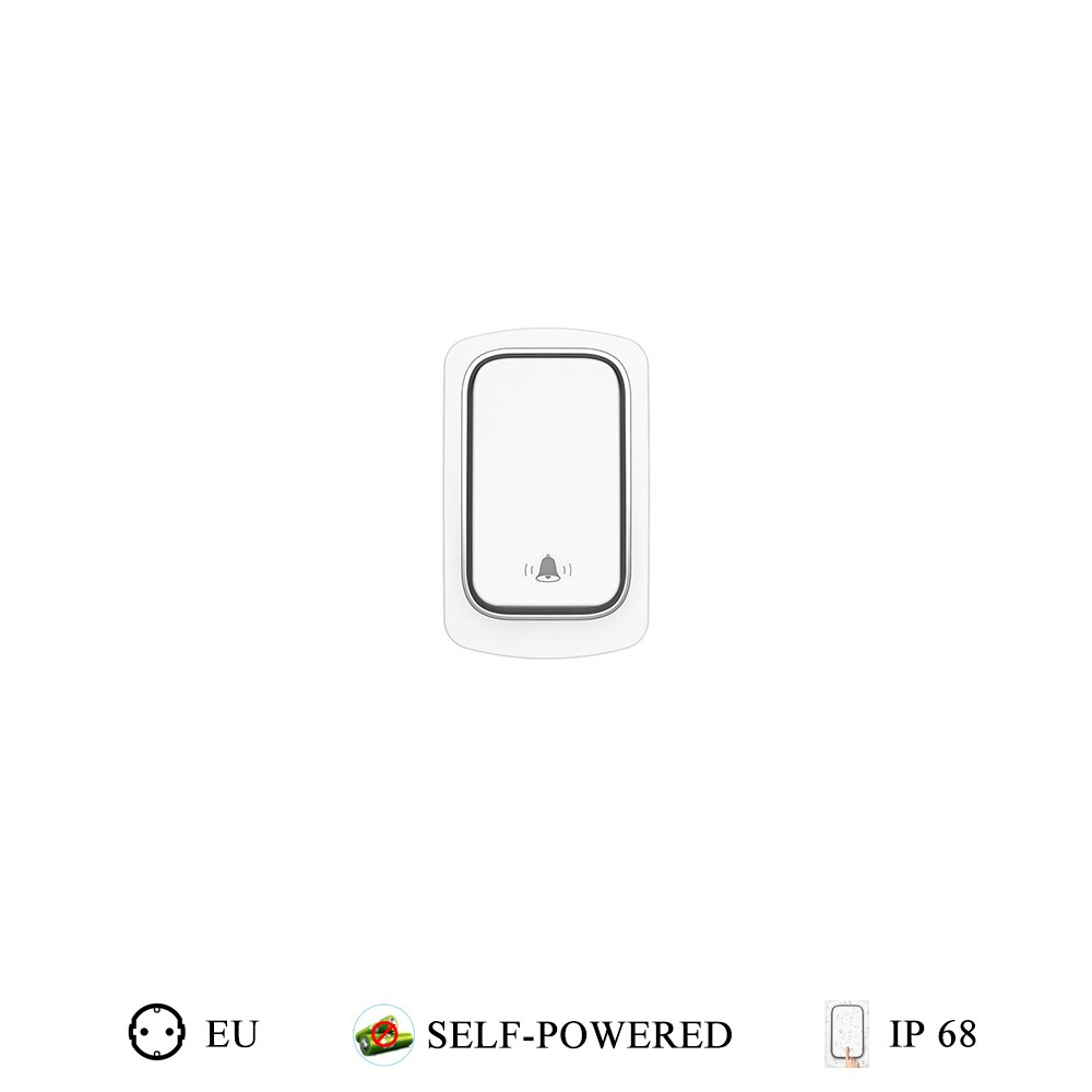 Waterproof Wireless Doorbell Outdoor Remote Doorbell No Battery Kinetic Ring Bell 220V,38 Melody,EU PLUG for Home,Apartment Door: 1s