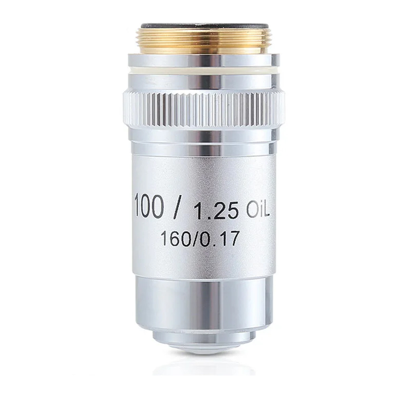 4X 10X 20X 40X 60X 100X Achromatic Objective Lens 195 mm Conjugate Distance Tube Length 160 mm Biological Microscope RMS thread