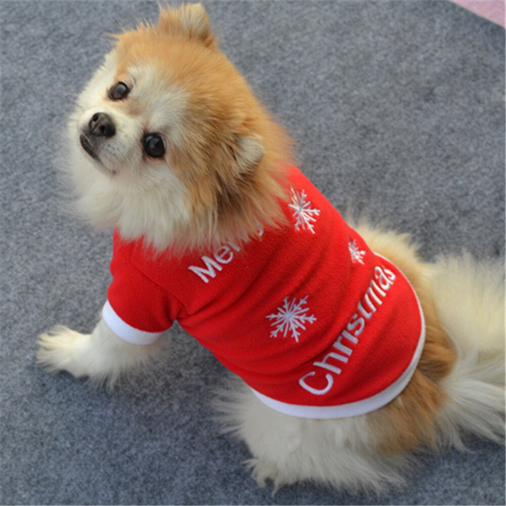 Kerst Print Hond Kleding Voor Kleine Honden Hond Winter Pluche Kleding Hond Lange Mouw Top Ubranka Dla Psa