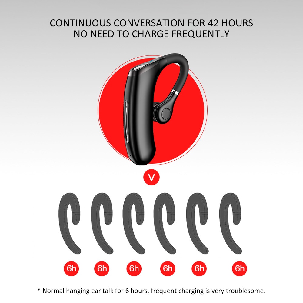 M50 Handsfree Wireless Bluetooth Earphones Noise Headphone Business Headset with Mic for Driver Sport Smartphones