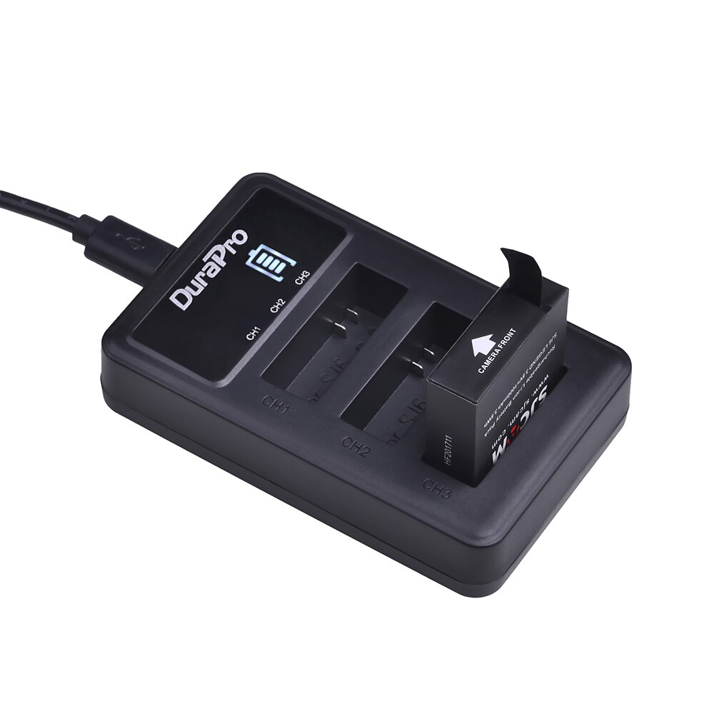 3x Durapro 1000mAh Camera Battery + 3-Slot USB Charger for SJCAM SJ6 Legend