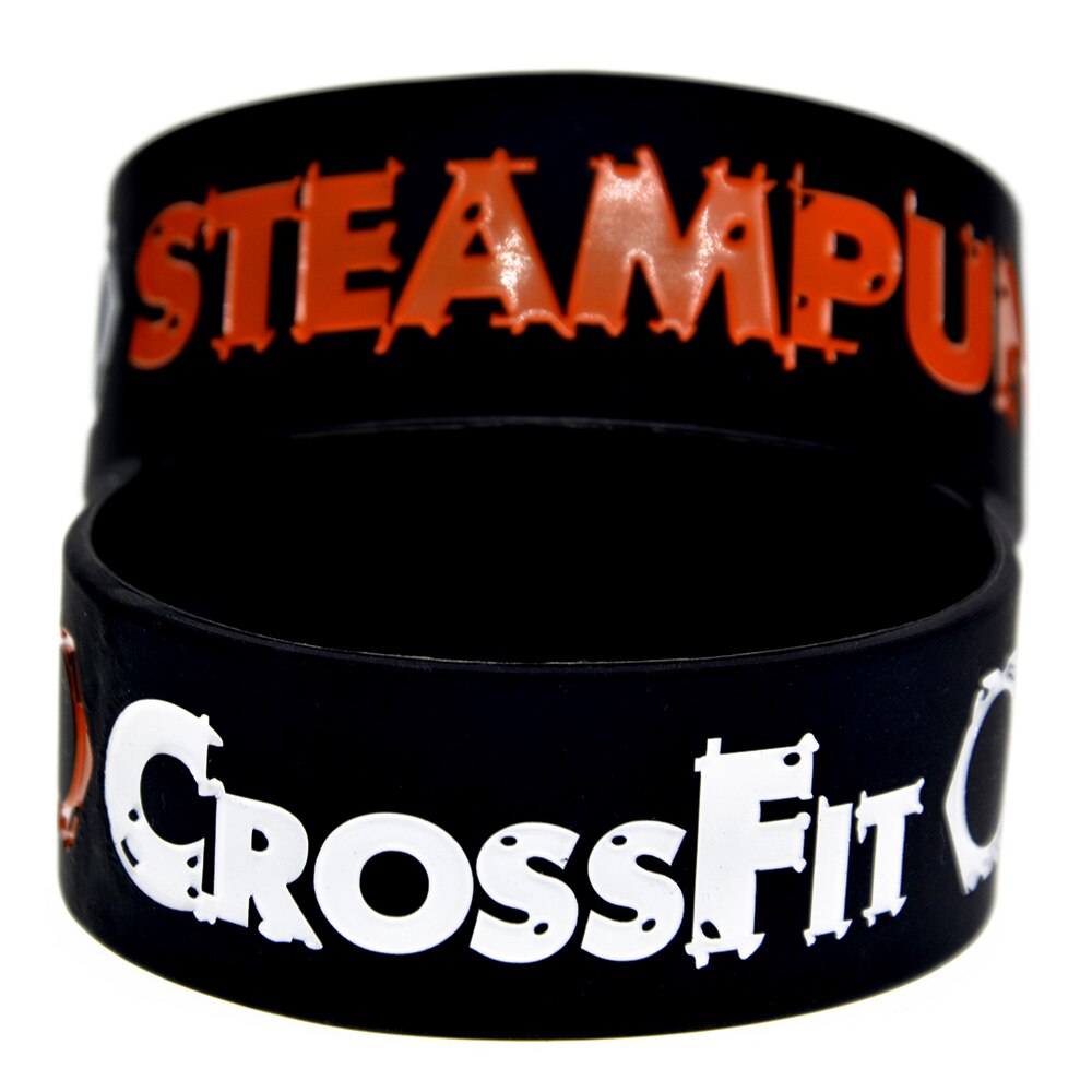 Cinturino in silicone OBH 25 pezzi CrossFit Steampunk largo un pollice nero per lo sport