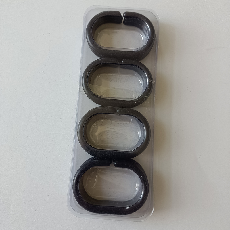 12pçs cortina de chuveiro em forma de c, ganchos pretos, cortina de banheiro, faça você mesmo, ganchos de anel de plástico, clipe deslizante, ganchos de substituição convenientes