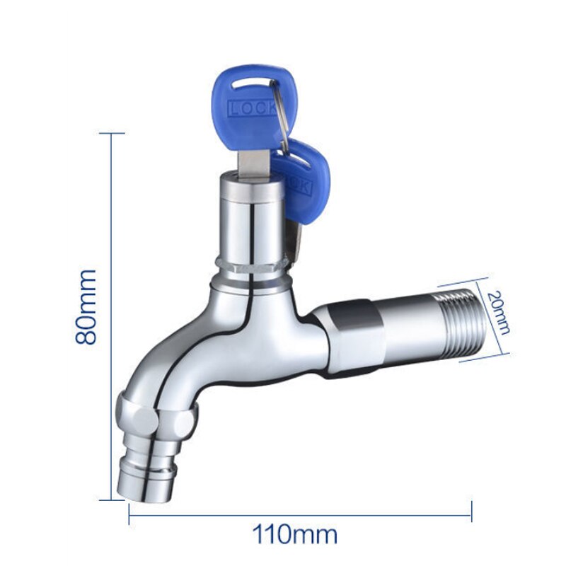 BaIDaiMoDeng Lavaggio Acqua di Rubinetto con Chiave di Blocco Rubinetto di Rame Singolo all'aperto anti-furto Rubinetto Della Cucina del Sensore del Rubinetto Esterno: ottone 110mm