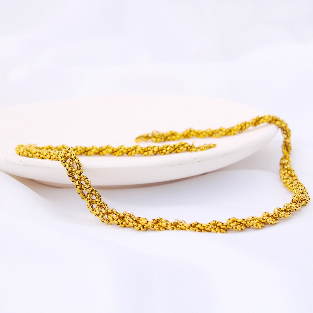 Trendy Box Collier Rvs Voor Mannen Gouden Kleur Touw Curb Link Choker Sieraden 2022