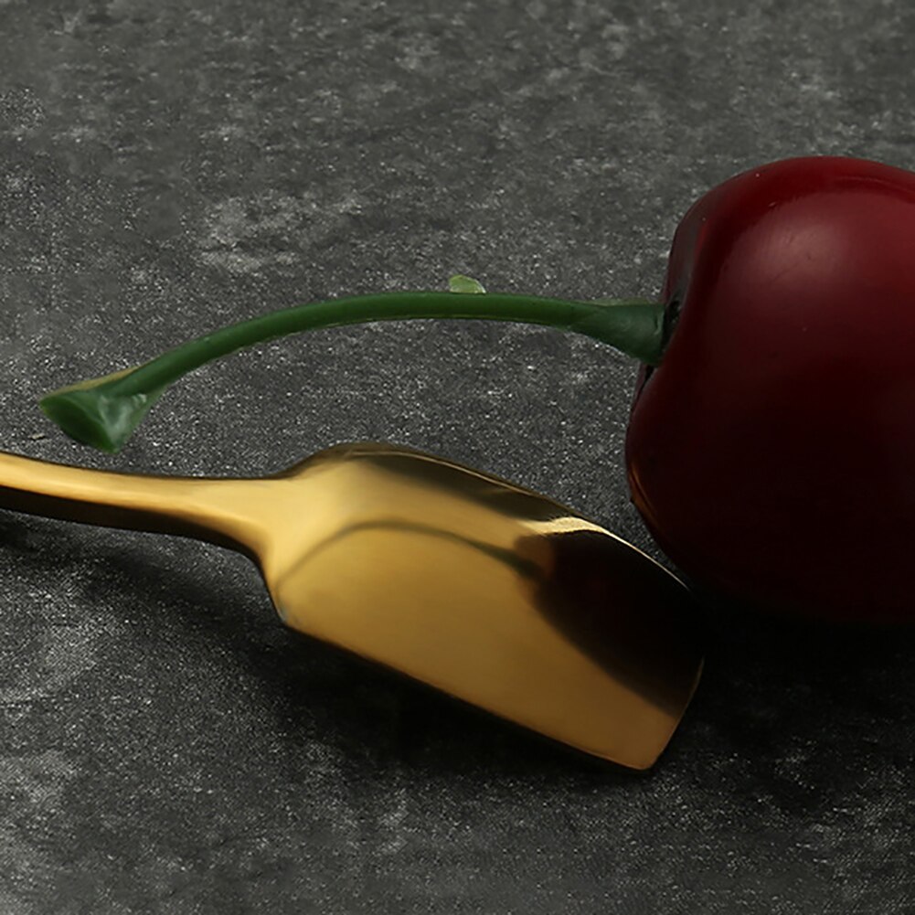 Square Head 15/17cm Square Head Stainless Steel Medicine Spoon Dinner Tableware Cutlery Mini Teaspoons Kitchen Coffee tea spoons