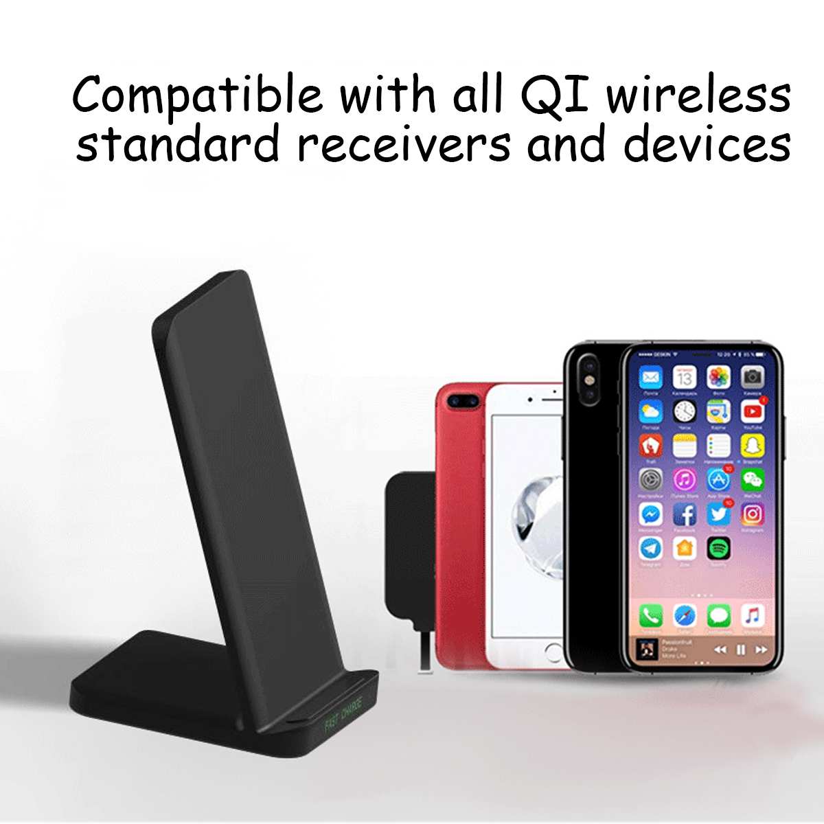 30W Dubbele Spoel Qi Draadloze Fast Charger Verticale Quick Opladen Beugel High Power Docking Stand Voor Mate30 Pro/mi9 Pro Xiaomi