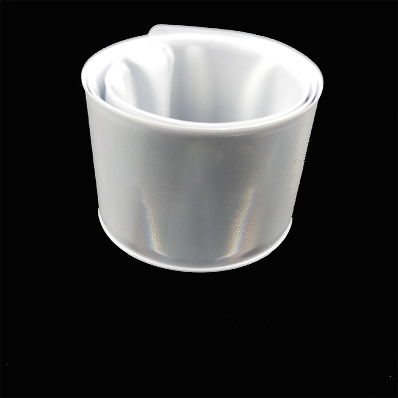 41CM MEILITE 500 candle lights reflective Wristband slap band bracelets armband Strips Warning Bike Safety Bicycle Bind Pants: Silvery white