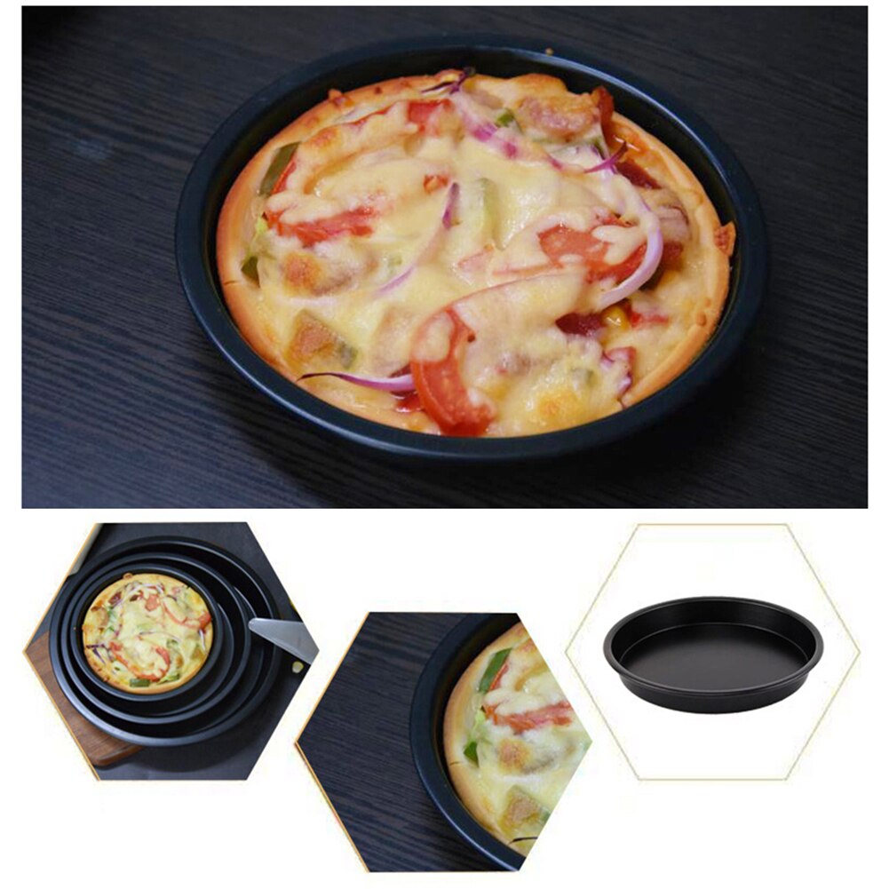 5/7/8/9/12 Inch Non-Stick Pizza Pan Bakeware Carbon Steel Pizza Plate Round Deep Dish Pizza Pan Tray Mold Mould Baking Tools