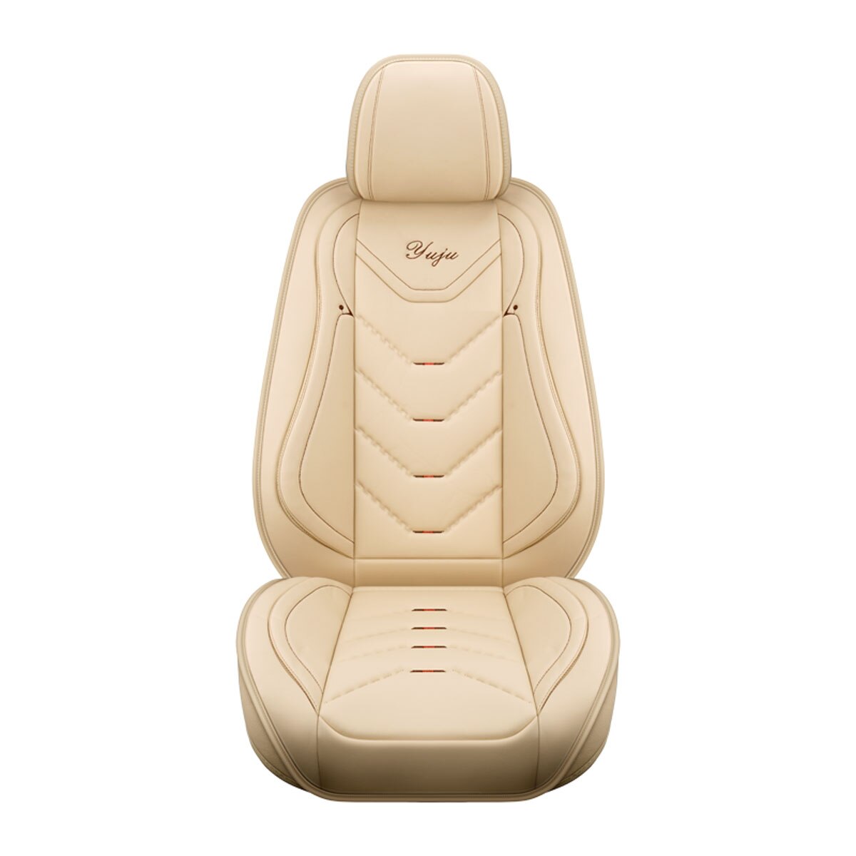 Universial Front Car Seat Cover Protector Auto Covers Pu Lederen Volledige Bescherm Antislip Voor De Meeste Auto: Beige