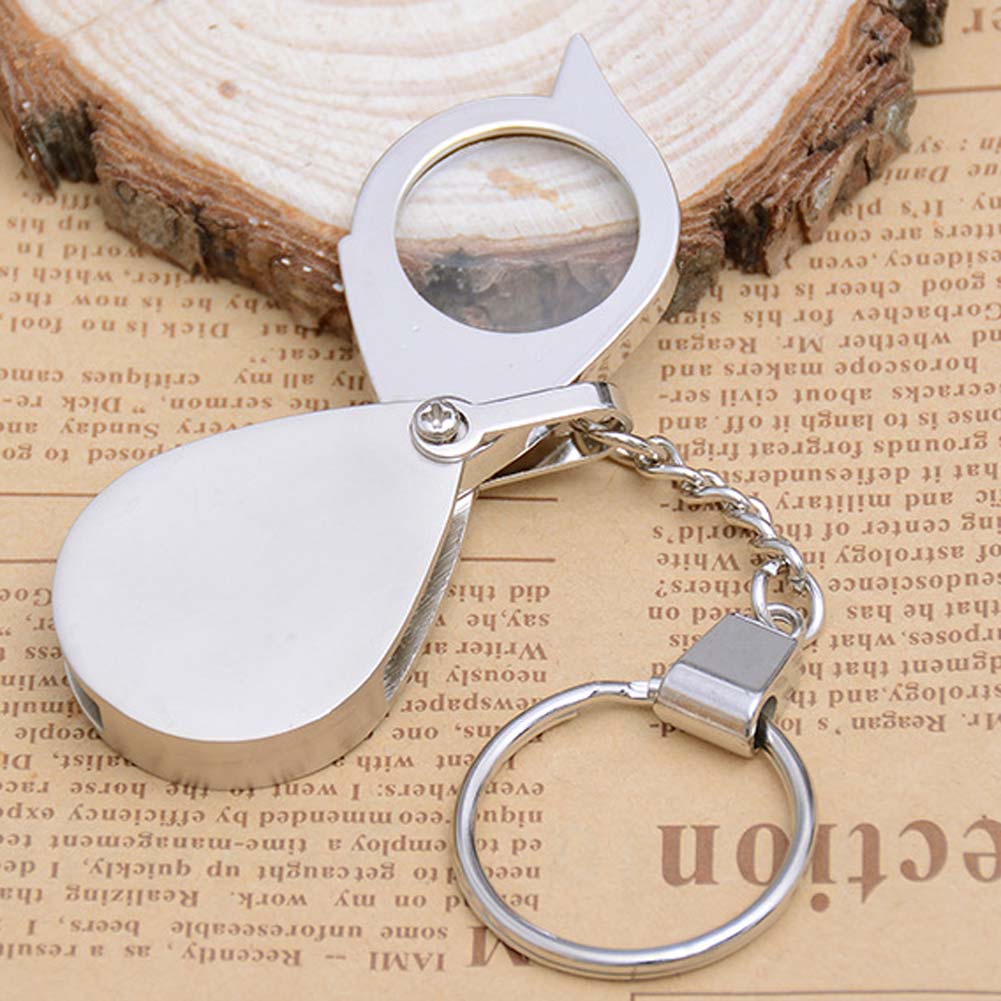 Vekkla Pocket Foldable 8x Magnifier Loupe Magnifying Glass Lens Portable With Metal Folding 6511