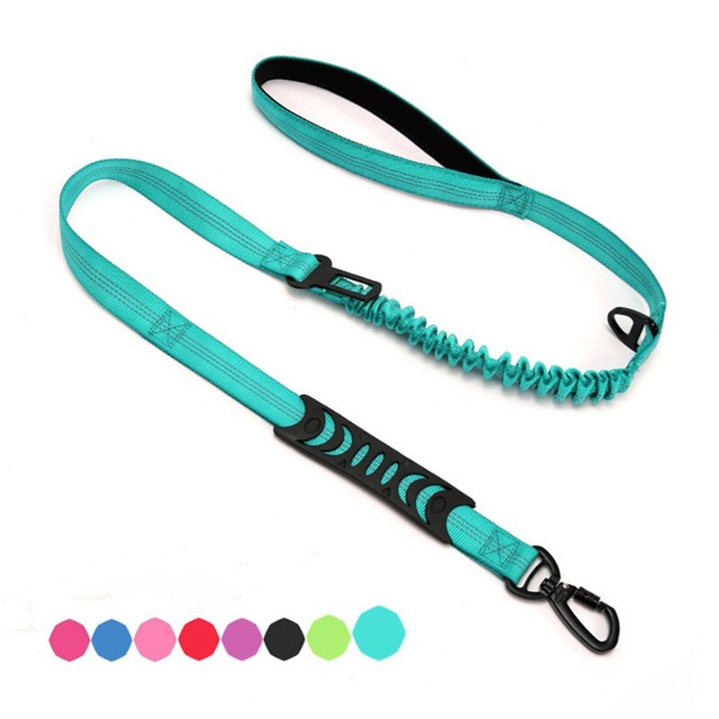 Leiband Voor Hond Elastische Hondenriem Reflecterende Hond Autogordel Hond Riemen Voor Grote Honden Outdoor Hond Auto Leash buffer: Green light Forest