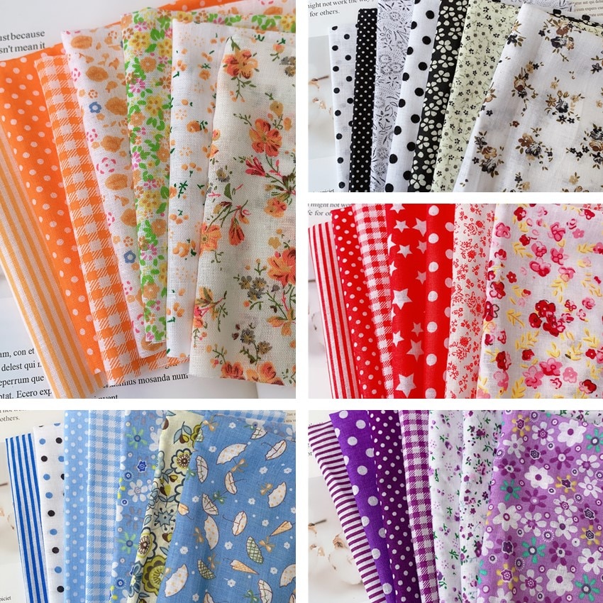 Tissus en coton imprimé mixte, 7 pièces, 50x50cm, pour couture, courtepointe, de base, pour Patchwork, couture, bricolage, fait main